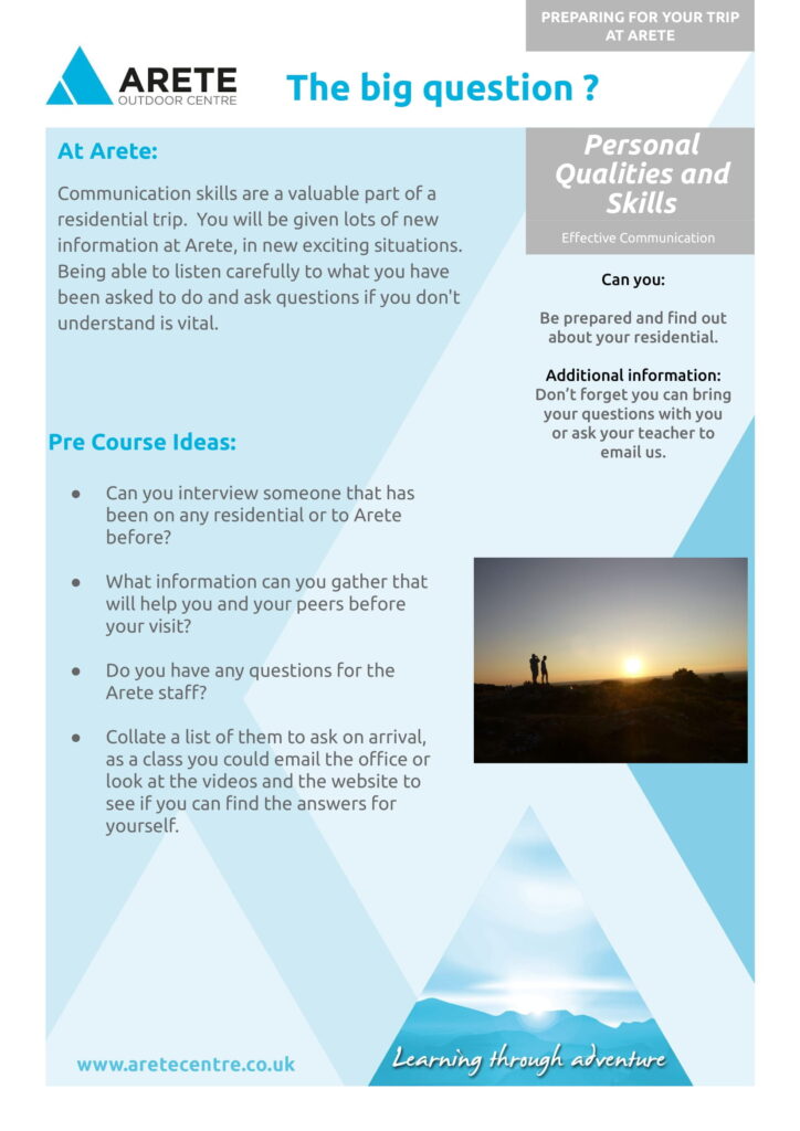 pre-course-activities-learning-arete-outdoor-education-centre-north