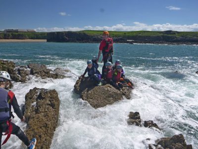coasteering sea cliffs wales uk